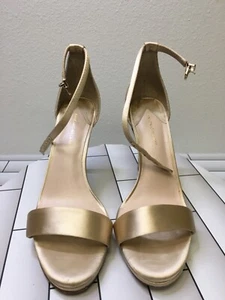 Antonio Melani Paislee Soft Sand Champagne Satin Ankle Strap Heels NWOT Size 8 - Picture 1 of 9