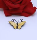 Sterling Silver David Andersen Norway Yellow Butterfly Pin 7.79g CAT RESCUE