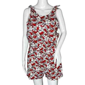 Vineyard Vines x Target Romper Girls XL (14/16) Red Hibiscus Hawaiian Floral - Picture 1 of 8