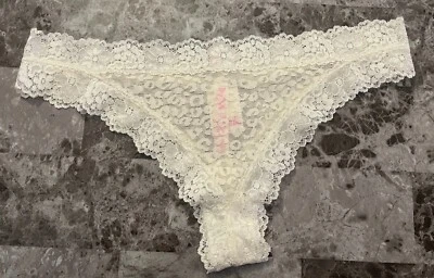 NUEVO CON ETIQUETAS BRAGAS MINI CHEEKSTER VICTORIA'S SECRET ROSA M MARFIL MALLA LEOPARDO ENCAJE RARAS Foto 1 de 4