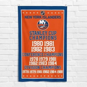 For New York Islanders 3x5 ft Flag NHL Hockey Stanley Cup Champions Banner - Picture 1 of 12