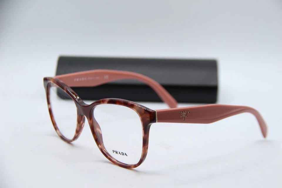 NEW PRADA VPR 12T UE0-1O1 PINK HAVANA AUTHENTIC FRAMES EYEGLASSES 53-17 - Image 1 of 4