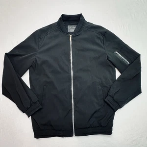 H.T. Niao Men's Black Bomber Jacket Black Zip Up Size XL - Picture 1 of 14