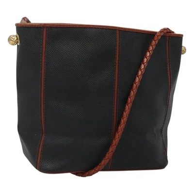 Auténtico Bolso de Hombro BOTTEGA VENETA Cuero PVC Negro Marrón Dorado bs23702 Foto 1 de 4