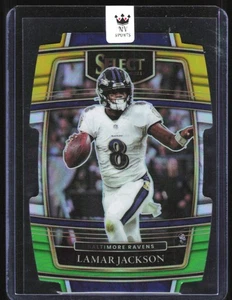 Panini Select 2021 amarillo verde troquelado Lamar Jackson Baltimore Ravens #18 - Imagen 1 de 2
