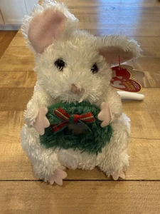 EXCELLENT----TY BEANIE BABIES "GARLANDS" 2006---6" WHITE WINTER MOUSE CHRISTMAS - Picture 1 of 8