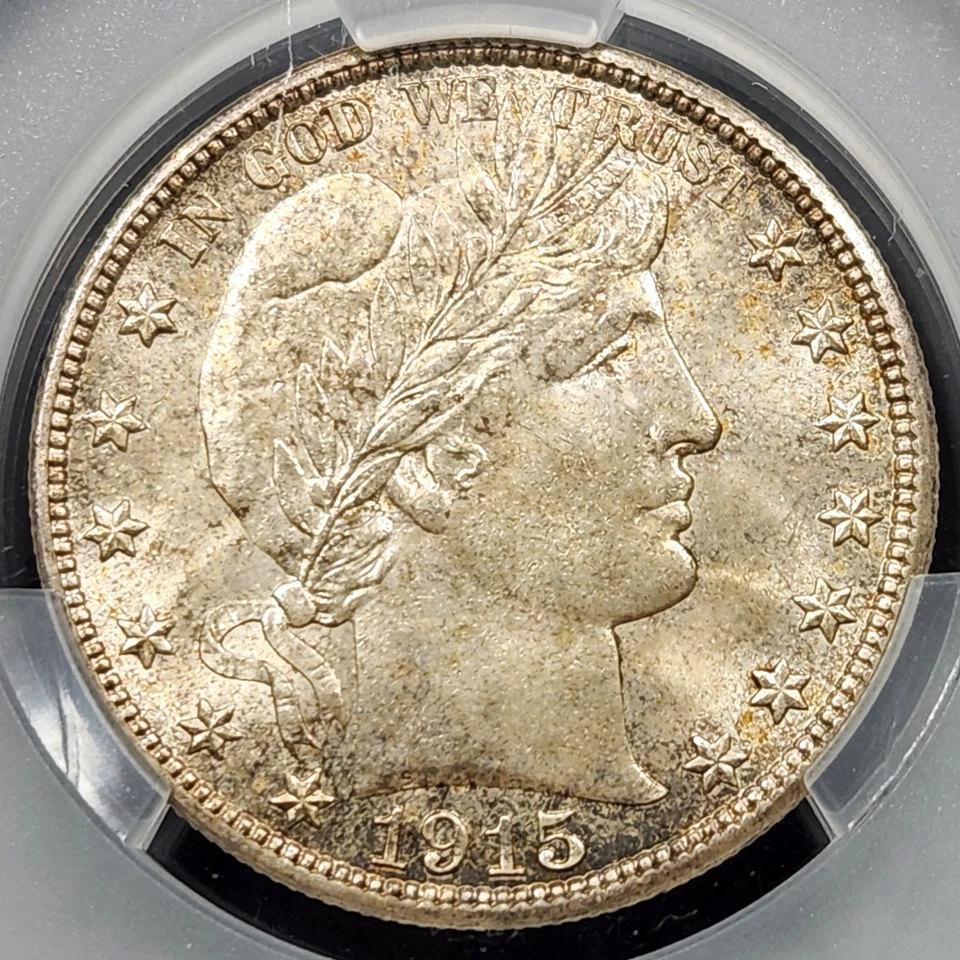 Silver 1915-D Barber 50 Cents Half Dollar | CAC MS65 Gem BU - Image 1 of 3