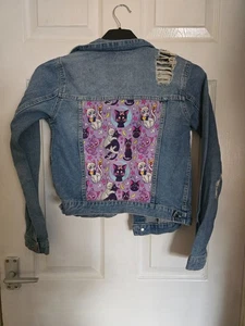 Sailor Moon Custom Back patch Denim Jacket 13-14 Years - Picture 1 of 5