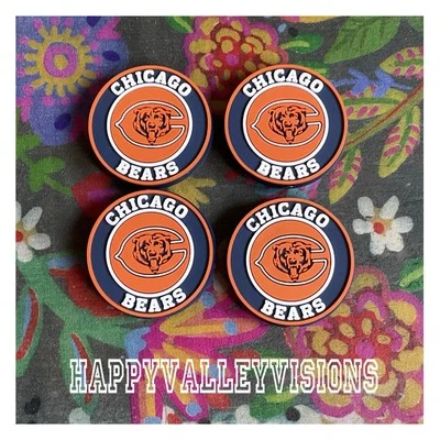 Cuentas focales de silicona para equipo de fútbol de Chicago de 4 piezas hágalo usted mismo joyas bolígrafos cuentas deportivas Foto 1 de 4