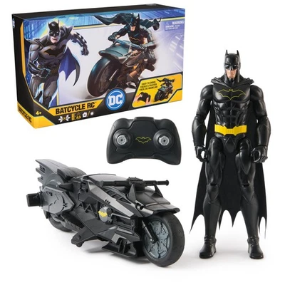 DC Comics, Batman Stealth Remote Control Batcycle with 12 Batman Action Figur... - Image 1 of 4