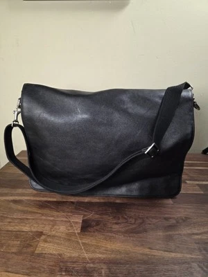 Bolso Mensajero COACH Vintage Negro Grano Completo Cuero Maletín Estilo 5216 Foto 1 de 4