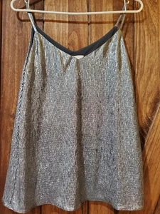 Women's Loft Silver Shimmer Dressy Cami Tank Top Size M NWT - Picture 1 of 10