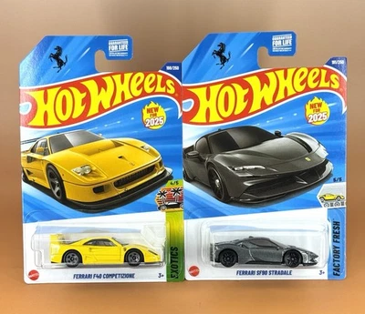 Hot Wheels 2025 New Models FERRARI F40 COMPETIZIONE & FERRARI SF90 STRADALE - Image 1 of 4