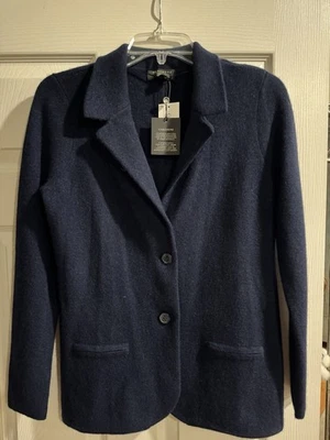 Blazer suéter Charter Club cachemir para mujer talla pequeña negro manga larga nuevo Foto 1 de 2