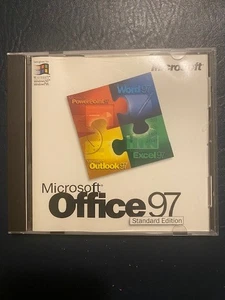 Microsoft Office 97 Standard CD-ROM Word Excel PowerPoint for Windows Full - Picture 1 of 3