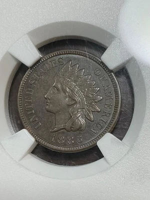 NGC PF58BN 1886 INDIAN CENT TYPE 2 VERY COOL PROOF - Image 1 of 3