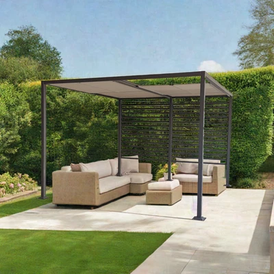 Gartenpavillon Pergola 3x4m Pavillon Sonnenschutz Aluminium Terrassenüberdachung - Bild 1 von 4