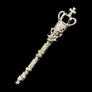 Silver Maltese Cross Scepter Crown Tie Tack - Picture 1 of 2