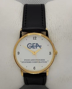 Mens GEA Food and ProcessSystems Corp  Advertising Dress Gold Tone Watch K9 - Picture 1 of 9
