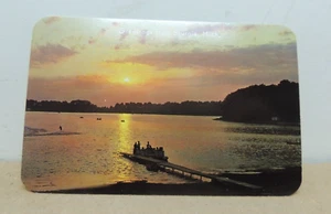 Postal de saludos de Sturgis Michigan sin usar puesta de sol agua invierno país de las maravillas - Imagen 1 de 2