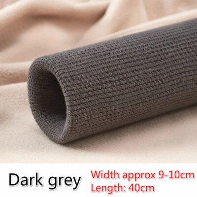 Chaqueta elástica de tela acanalada de punto grueso de algodón puño escote cintura ribete acanalado Foto 1 de 4