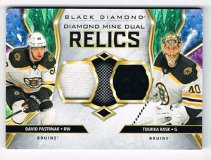 2020-21 Black Diamond Mine Dual Relics Jersey DMDR-RP David Pastrnak Tuukka Rask - Picture 1 of 1