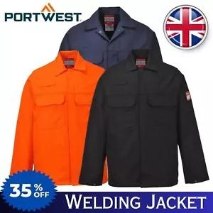 Portwest Bizweld Flame Resistant Welding Jacket Dual Hazard Protection Coat BIZ2 - Picture 1 of 10