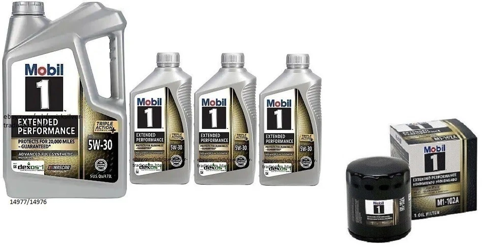 Filtro de aceite de motor Mobil1 M1-102A y 8 cuartos de galón Mobil1 E/P 5W30 Full Syn. Aceite de motor Foto 1 de 1