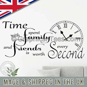 Time Spent With Family and Friends Worth Every Second Home Wall Sticker Quote 02 - Picture 1 of 16
