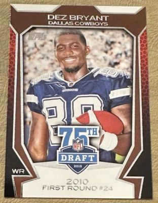2010 Topps Dez Bryant RC Rookie CARD Rare 75th Draft First Round - Image 1 of 2