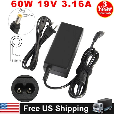 60W 19V Adapter Netzteil Ladegerät für Samsung R730 R540 R480 R580 RV511 RV520 NP-QX410 - Bild 1 von 4