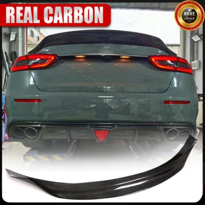 Alerón de maletero trasero de fibra de carbono real para Maserati Quattroporte 2013-19 Foto 1 de 4