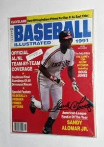 SANDY ALOMAR JR. SIGNED 1991 BASEBALL ILLISTRATED CLEVELAND INDIANS SUPER STAR - Picture 1 of 4