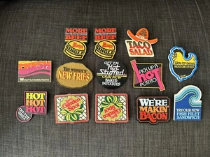 Vintage 80s / 90s Wendy’s Hamburgers Bacon Taco Beef Button / Pin Lot Fast Food - Picture 1 of 7