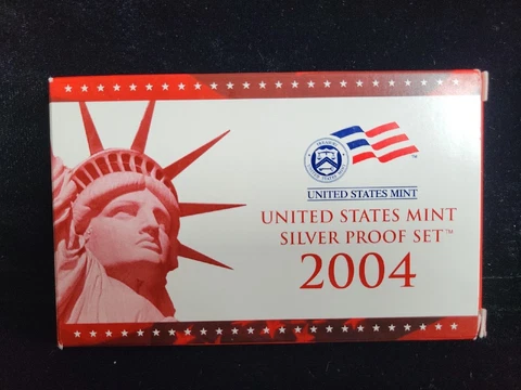 2004 US Silver Proof Set | Beautiful Set | OGP Box & COA | Uncirculated Cover