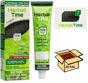 20 pz Ingrosso Crema-Henna colorante N°7 nero naturale 'Herbal Time' 75 ML - Imagen 1 de 10