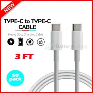 50X For iPhone 15/Samsung USB-C to USB-C cable fast charger C-type charging Cord - Picture 1 of 6