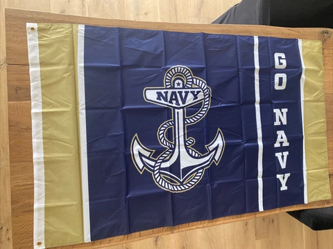 Naval Academy Annapolis Outdoor Flag Blue And Hold With Anchor Go Navy! Cover