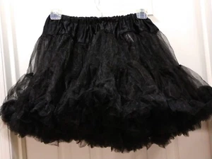 Ladies Black Layered Toulle Petticoat Halloween Party Costume Role Play EUC  - Picture 1 of 7