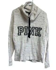 ROSA Victoria Secret Sudadera Pullover Talla Mediana Capucha Cuello Deletrear - Imagen 1 de 6