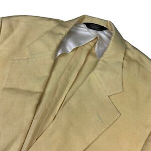 Paul Stuart Men’s Silk/Linen 2-Button Blazer Yellow • Italy • 46 Tall/Long