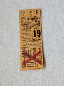 Vtg 1947 Washington Senators at Cleveland Indians Baseball Ticket Stub - Picture 1 of 4
