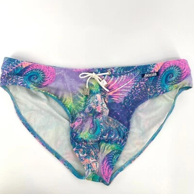 Mercurio Pink and Blue Spin Art Pouch Enhancing Sexy Revealing Bikini Swimsuit - Image 1 of 4