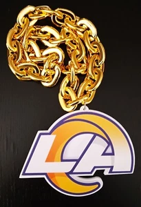 New Los Angeles Rams Chain Necklace 34 inches 3D Foam Logo 8 inches - Picture 1 of 8