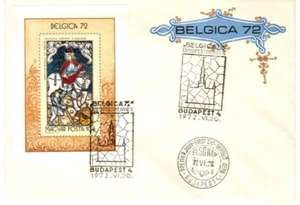 HUNGARY - 1972. FDC S/S - Stained Glass Window / BELGICA '72 Mi Bl.90. - Picture 1 of 1