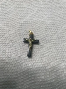 Magnetic Therapy Hematite Holy Cross Pendant Necklace - Picture 1 of 12
