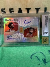 Coby White/Artis Gilmore Passing Torch Auto /99 2019-20 Donruss Elite RC BGS 9