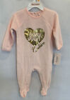 NWT Juicy Couture Girls Size 12 Months Pink Velour One Piece Sleepwear MSRP $50
