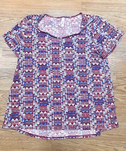 Lularoe Shirt Women’s Size 2XL Scoop Neck Short Sleeve Stretch - Picture 1 of 4