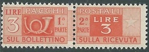 1946-51 ITALIA PACCHI POSTALI 3 LIRE MNH ** - CZ22-9 - Picture 1 of 1